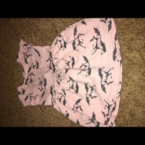 Pink dress with grey Horses
